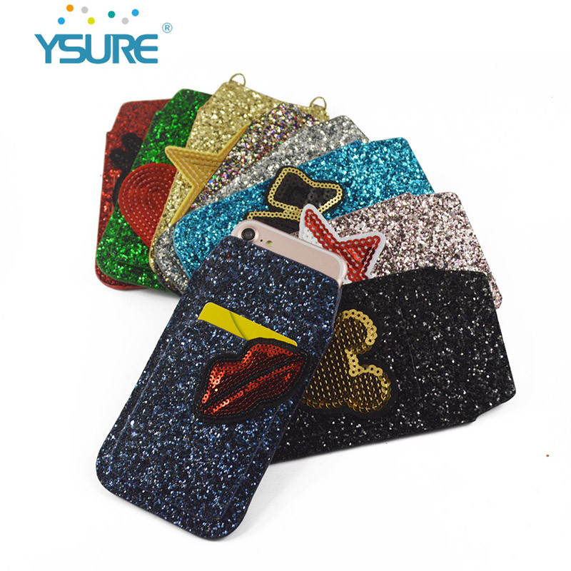 New Style bling Lovely leather case for Phone 4.7 following with Universal Pouch