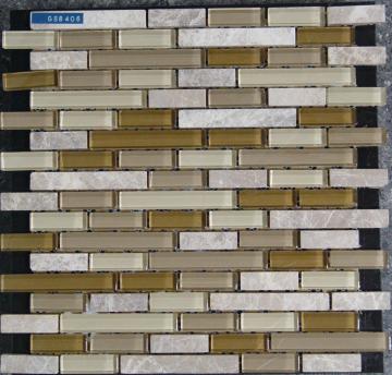 Beige Strip Material Mixed Mosaic Tile
