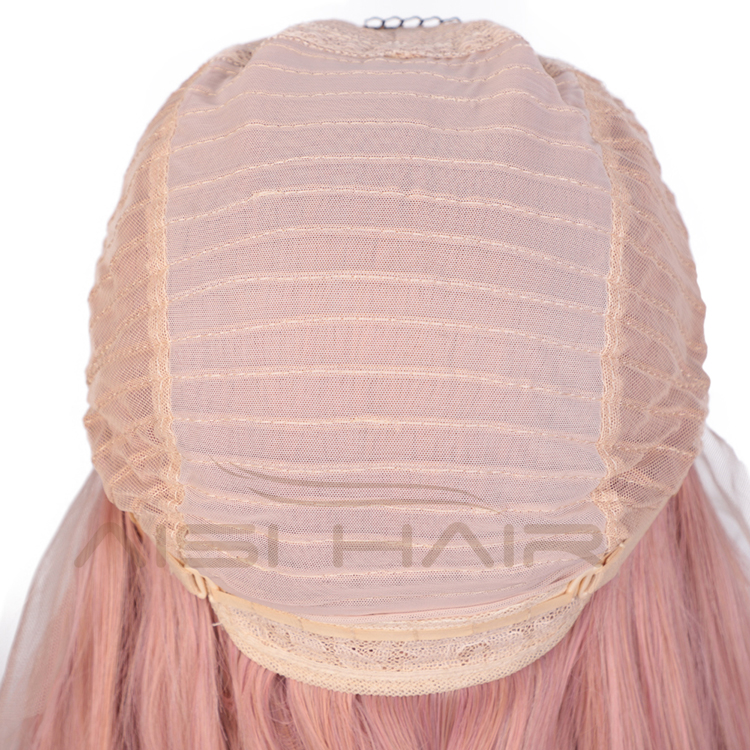 Aisi Hair New Design 26 Inch Long Silky Straight Pink Wig Cosplay Swiss Lace Wig Synthetic Hair Lace Front Wigs For Black Women