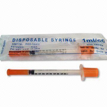 Insulin Syringe with Extra Wide Finger Grips and Easy to Remove Flanged Plunger Cap