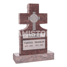 American Style Christian Cross Carved Headstone Grave Marker