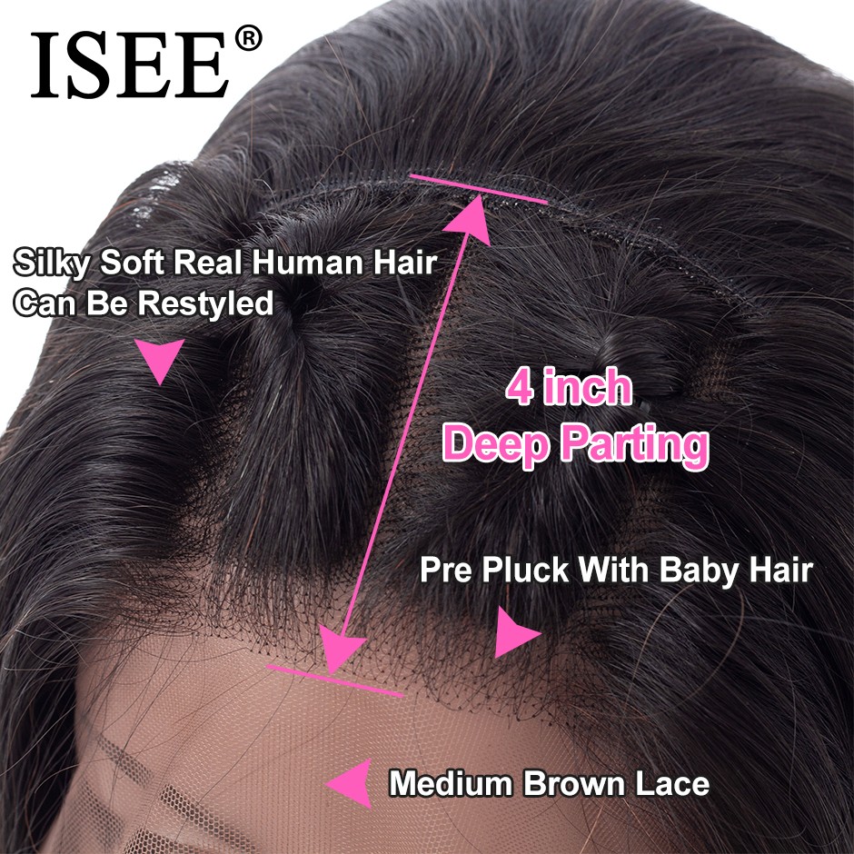 ISEE Wholesale 13x4 150% Density Brazilian Water Wave Short Bob Lace Front Wigs For Women