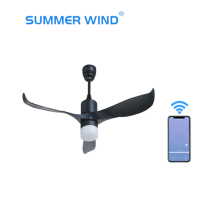 Hot Remote Control Abs Black Blades Ceiling Fan
