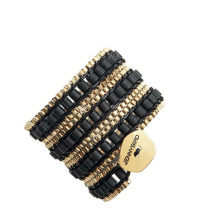 Custom black wood wide gold bangles models hot-selling