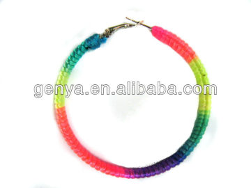 Multiple color twining bracelet colorful earring