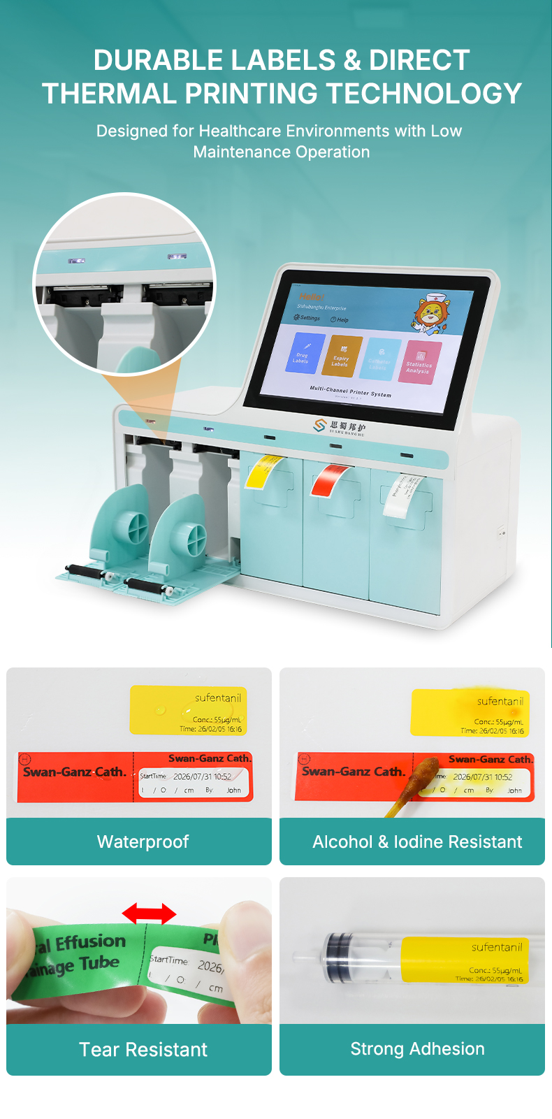 impresora de etiquetas para hospitales hospital label printer
