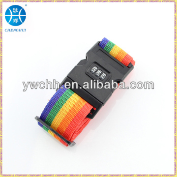 Combination strap in luggage and bag for security