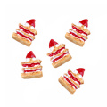 Simulazione 3D Resina Fragola Torta Charms Flatback Dolce Cioccolato Cibo Decorazione in miniatura Fermagli per capelli Ornamento Accessori