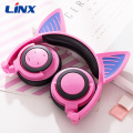 Headphone Cat Ear Headset Wireless LED Light Earphone