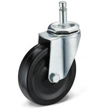 Промышленный болт для легких условий эксплуатации со стопорным кольцом, черный резиновый колесный ролик