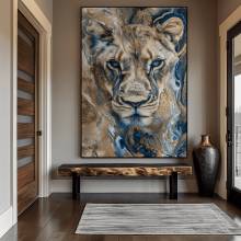 Lioness Abstract Art Framed Poster Print Wall Decor
