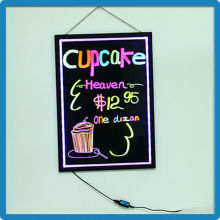 Hot selling 60*80cm fluorescent marker pen board led glass drawing board