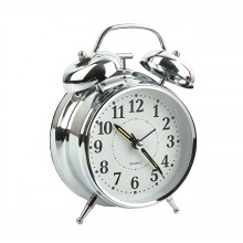Silent Sweep Desk Alarm Clock - Twin Bell Vintage Alarm Clock with Backlight