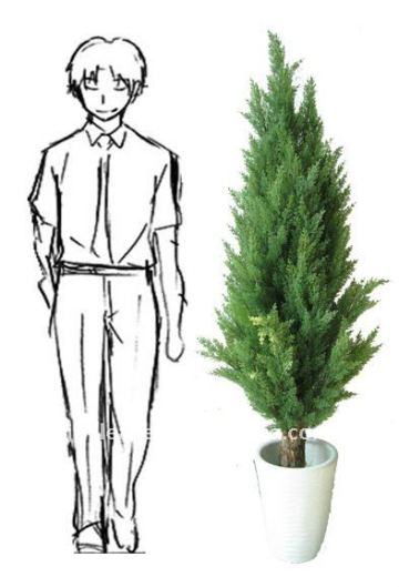 artificial cypress tree with plastic cypress leaves