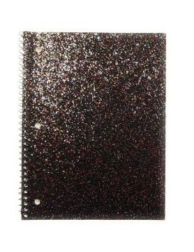 BLACK GLITTER NOTEBOOK -0