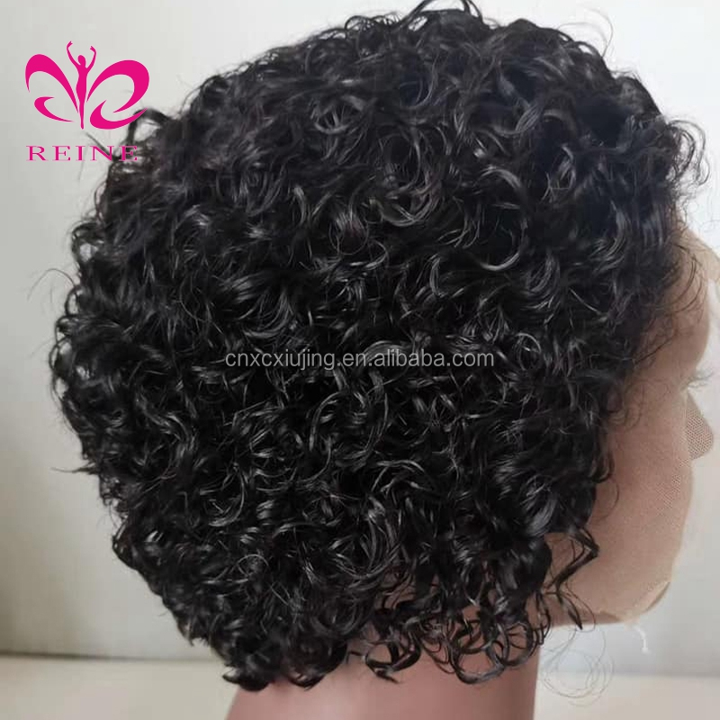 Brazilian Short Human Hair Wigs for Black Women Natural Color Remy Glueless Short Bob Curly Human Hair Wigs Pixie Cut Wigs