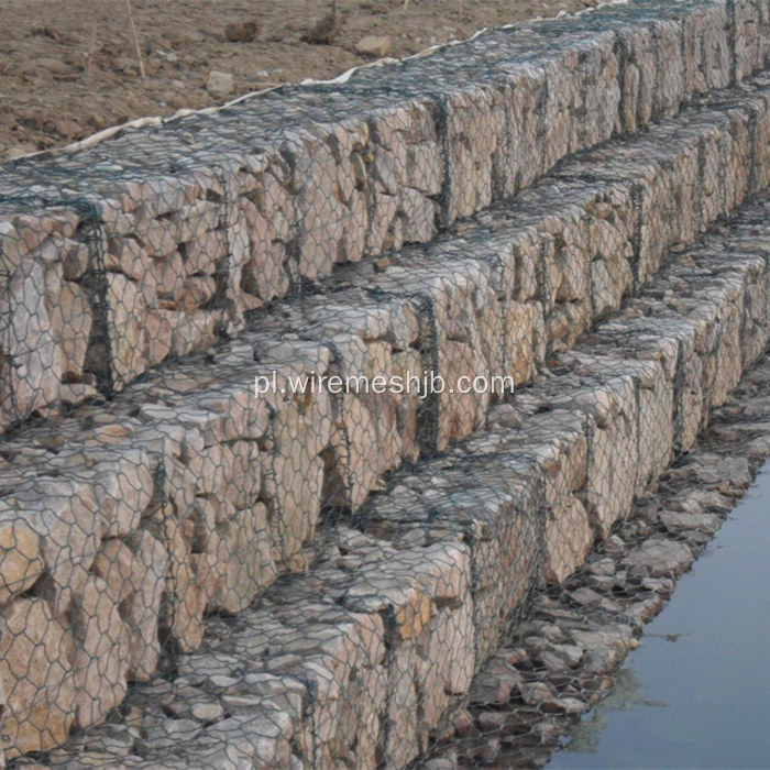 Winyl pokryty sześciokątnym siatką gabion kosz