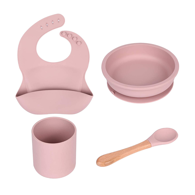 Eco-friendly Heat Resistant Suction Silicone Baby Feeding Bowl Set