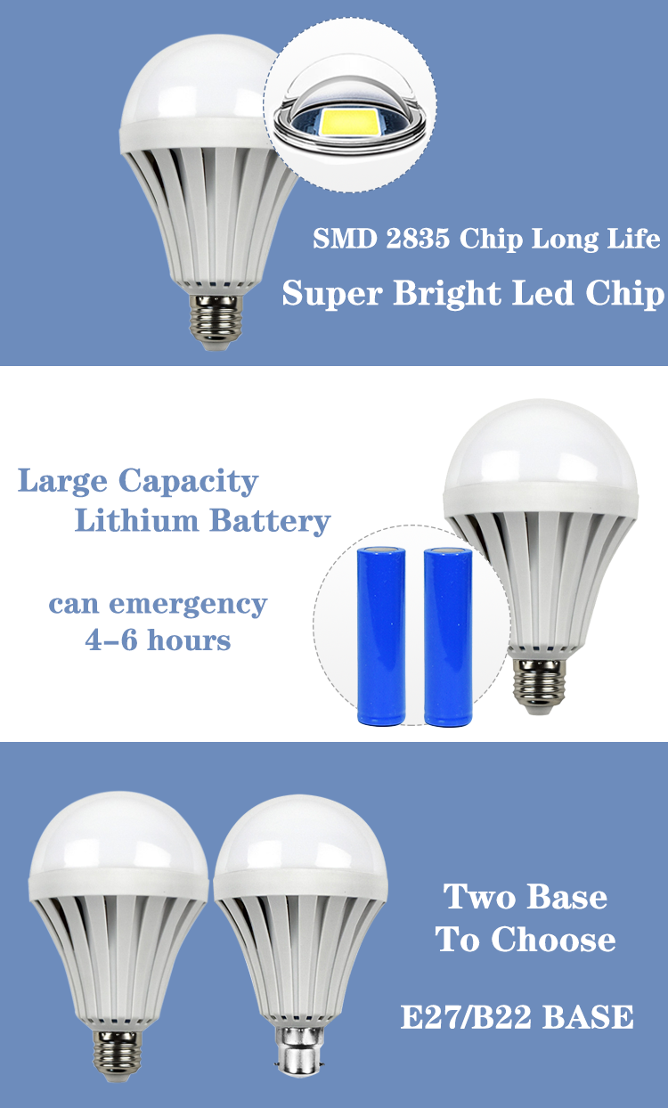 2 years warranty 5w rechargeable led home emergency light