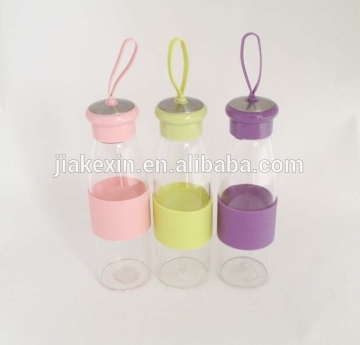 Glass water bottles with silicone sleeve