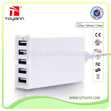 50W 5 port usb charger desktop charger charging station with IQ technology
