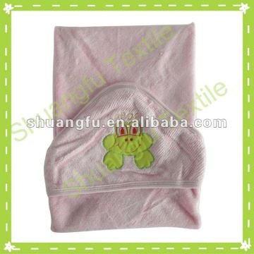 100% bamboo fiber baby hooded baby blanket