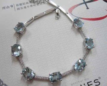 sterling silver bracelet, blue topaz bracelet