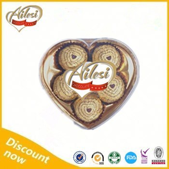 Tasty heart shape 5 pcs wholesale milk chocolate bulk dark chocolate