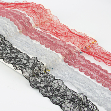 Fancy flower lace mesh elastic lace trims