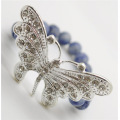 Sodalite Gemstone Bracelet with Diamante alloy big butterfly Piece