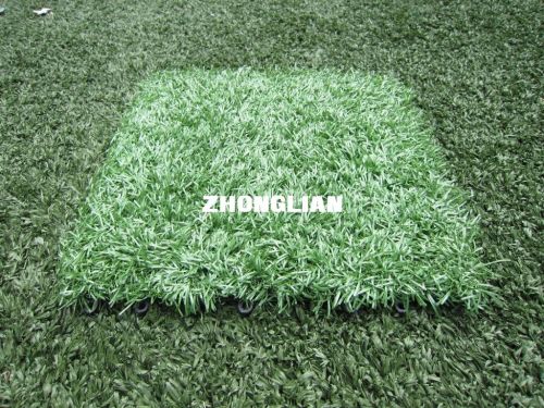 Waterproof 12800dtex Fake Artificial Grass Flooring Lawn With Plastic Base For Park