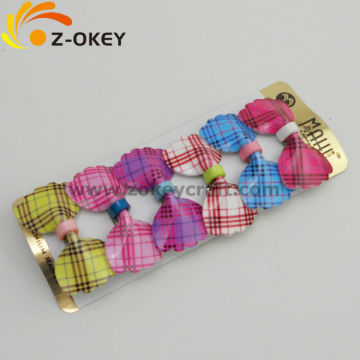 Beautifully Check pattern bow shape acrylic hair accessory clips