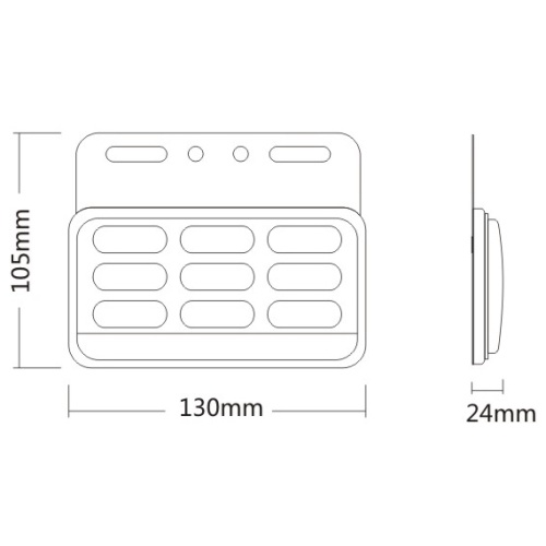 43 LED&#39;s 24V waterdicht voertuig Sighlight