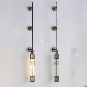 American Aurind Double Bath Sconce Alabaster Wall Lamp