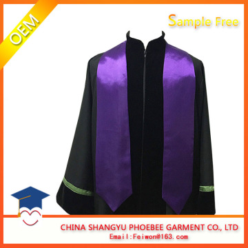 Custom Color Satin Plain Graduation stoles