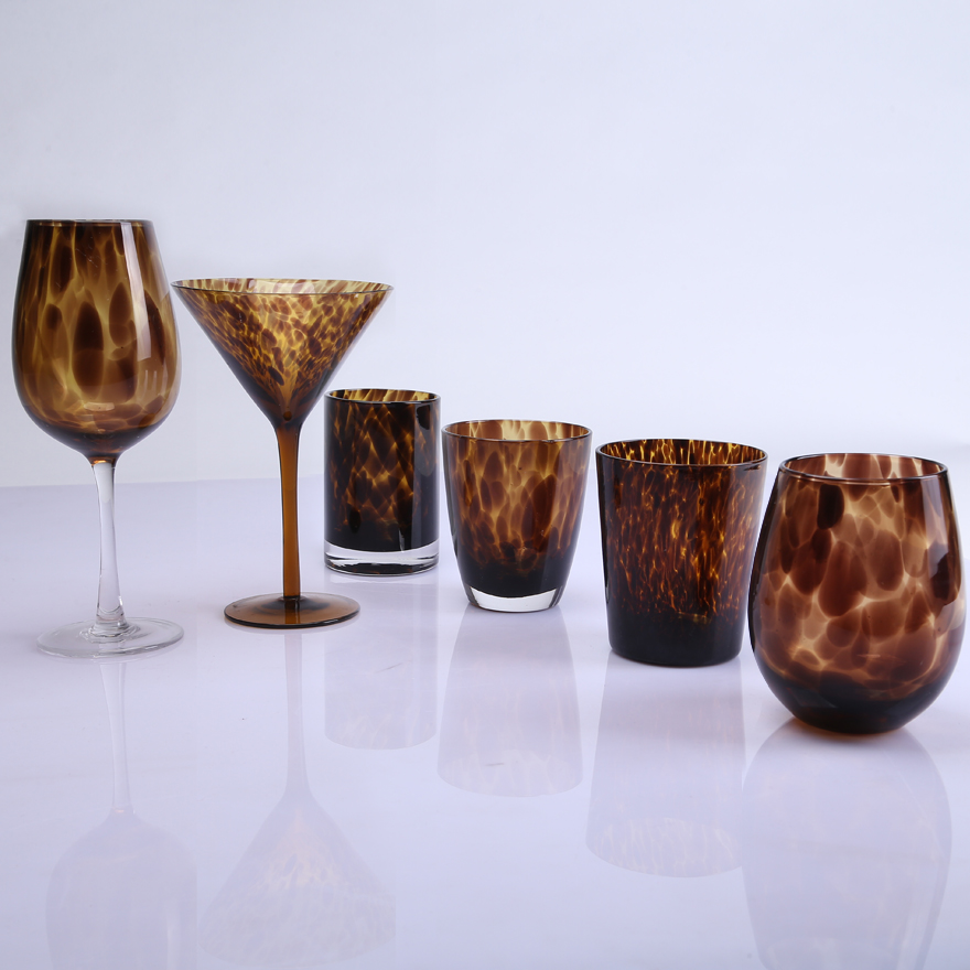 Leopard Pattern Goblet Wine Glasses