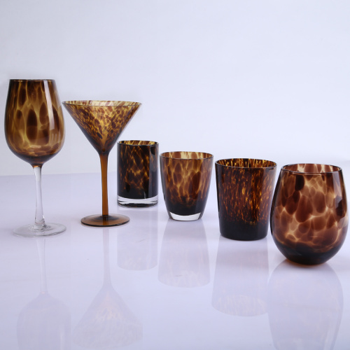 Leopard Pattern Goblet And Stemless  Wine Glasses