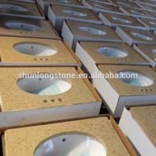 Yellow Quartz Vanity Top,Quartz vanity top with sink,prefabricated Quartz vanity top