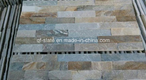 Natural Light Green/Beige/Pink Slate Thin Cut Surface Culture Stone