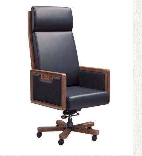 Cadeira executiva de couro PU com estrutura de madeira Wood Frame PU Leather Executive Chair