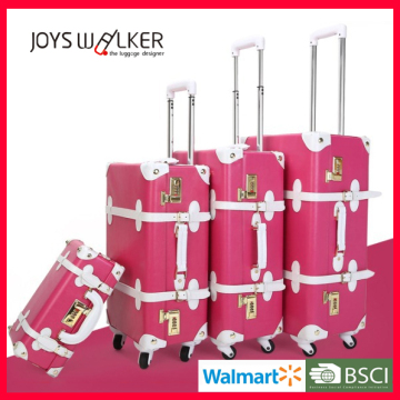 classical design Vintage style luggage sets,Pink vintage luggage