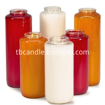 colorful 7 day glass church candle wholesale