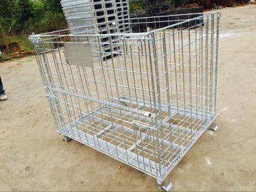 Wholesale Folding Stackable Warehouse Steel Wire Mesh Basket Container