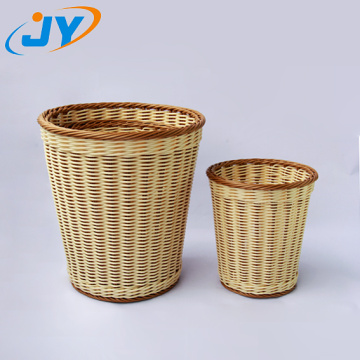 handmade Poly rattan circular laundry basket