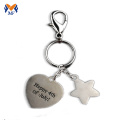 Metal company logo usa logo heart keychain