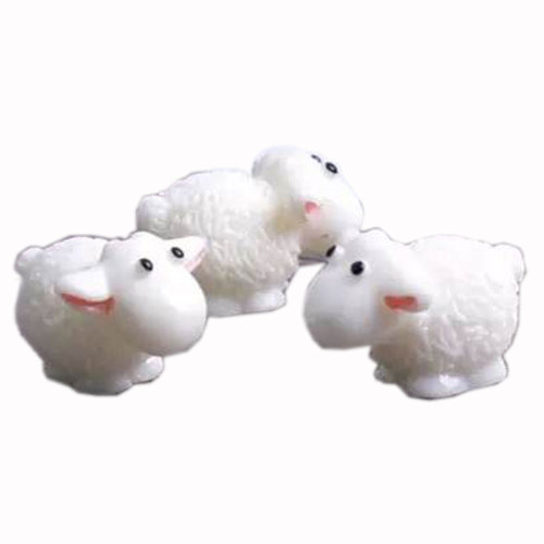 100 pièces Kawaii 3D petite Statue mouton animaux résine fée jardin Figurines décor à la maison bricolage prairie ornement Art travail ferme