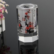 polygon drawing Office Stationery Crystal Pen Holder Clear K9 Glass