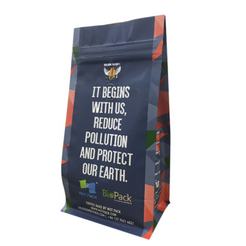 Custom size colorful coffee bag with pocket zipper