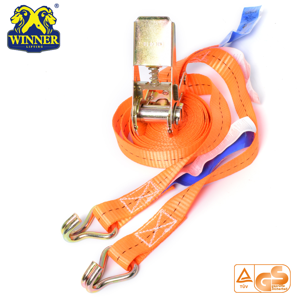 New Customized Ratchet Tie Down Strap With Metal Hooks