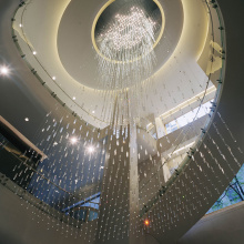 Lampe de lustre en cristal d&#39;étape de centre commercial de projet de luxe personnalisé